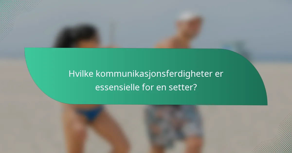 Hvilke kommunikasjonsferdigheter er essensielle for en setter?